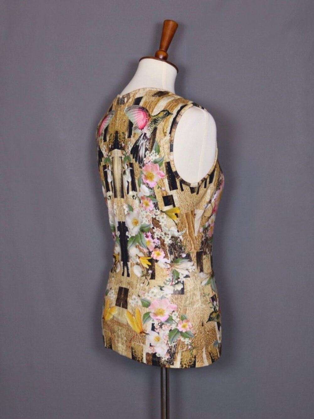 Alexander McQueen Sleeveless Tank top Blouse Hummingbird Floral 2013 - Picture 3 of 14